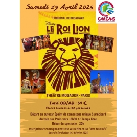 SPECTACLE LE ROI LION THEÂTRE MOGADOR PARIS