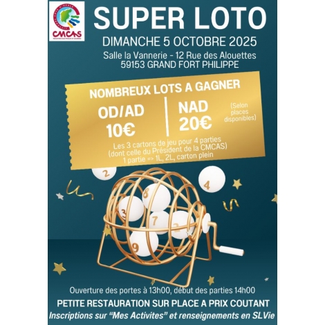 2025 CMCAS - LOTO DE LA CMCAS