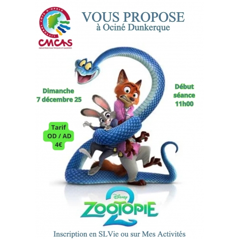 2025 CMCAS CINEMA ZOOTOPIE O'CINE