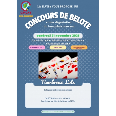 2025-SLV4 Concours de belote et Dégustation Beaujolais nouveau