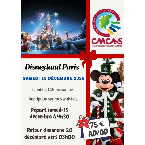2026 CMCAS DISNEYLAND PARIS NOEL