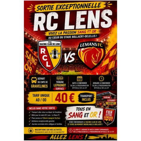 2026 CMCAS MATCH DE FOOTBALL  RC LENS - LE MANS FC